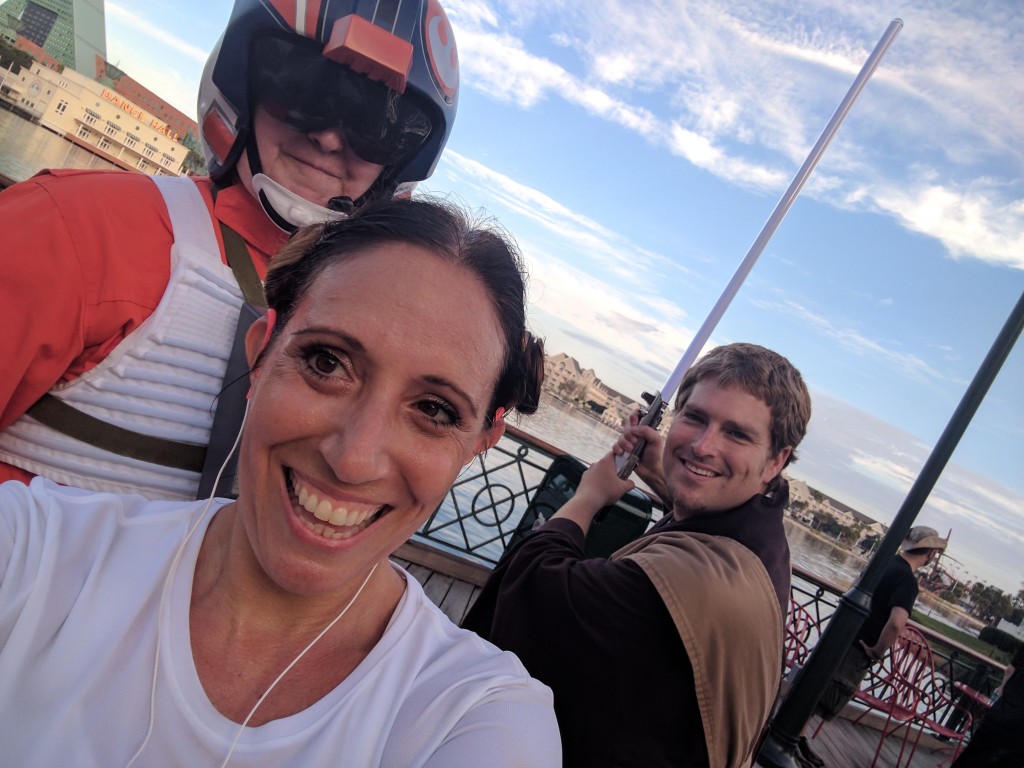 Star Wars Half Marathon - Boardwalk selfie 1