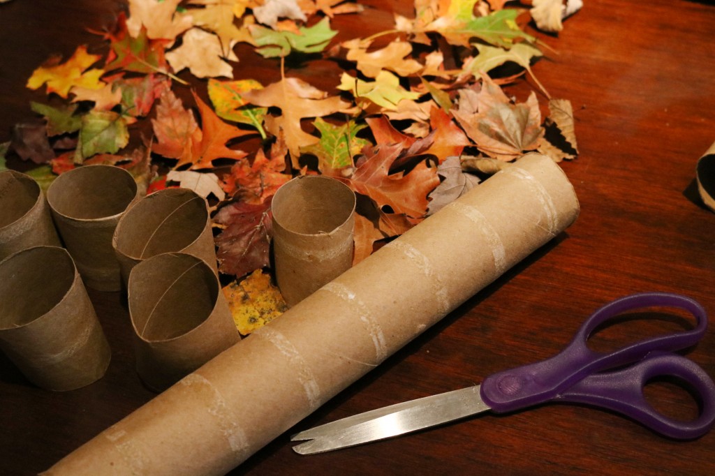 Paper towel roll-leaves